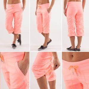 Lululemon Coral Pink Lined Studio Crops